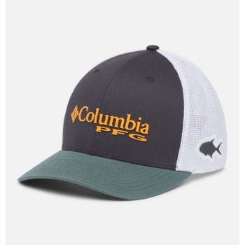 Columbia Petten Heren, PFG Mesh Ball DonkerGrijs Wit, 95EFKVPLA